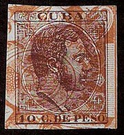 CUBA. 1882-3. Ed 72s. 10cts. S/D. Prueba Con Sello Fiscal. Precioso. - Sonstige & Ohne Zuordnung