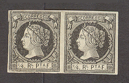 CUBA. 1862. Ed 11 (*). 1/4 Rl Plata Negro Pareja Horizontal Nueva. Bonita. - Sonstige & Ohne Zuordnung