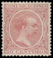 E-ALFONSO XIII. 224*. 1889. 50cts. Muy Bien Centrado Con Goma Original. Lujo. - Other & Unclassified