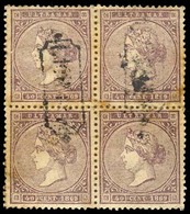 E-ANTILLAS. 1869. 40 Cts. Violet. Block Of Four With Central "CERTIF" Boxes (2). Gum Remains. Well Centered. Exciting Ex - Autres & Non Classés