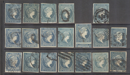 E-ANTILLAS. 1857. Ed 7º (x19) 1/2rl Azul. Exceptional Selección De 19 Sellos Absolutamente Todos Escogidos Por Su Calida - Other & Unclassified