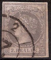 E-ISABEL II. 1860. 56ºFP. 2rs Falso Postal, Mat RC2 Barcelona. Precioso Y Escaso Tipo. - Other & Unclassified