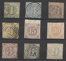 GERMAN STATES-T&T. 1859-62. Southern District. 9 Values Mixed Cond Used And Two Mint. Opportunity. - Altri & Non Classificati