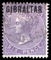 GIBRALTAR. 6d Lilac, Cancelled "Registered/Gibraltar" Oval Mark. Premium Cancel. - Gibilterra