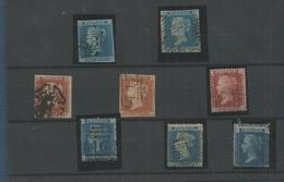 GREAT BRITAIN. 1841 - 60s. 2d Blue (x5) + 1d 1841 (x3) Incl Perf. Mostly Five. High Cat Value Oportunity. - ...-1840 Precursori