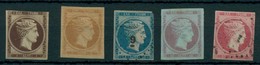 GREECE. 1861. Yv 1/6 Except 5. Mint And Used. No Figure On Rever. 40l Mint Minor Thn. Others Seen 1 And 2l Are Nice Mint - Other & Unclassified