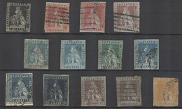 ITALIAN STATES - Tuscany. 1851-2. Lion Issue. Old Time Coll Group Mixed Cond Short Margins And Couple Doubtful Incl 1q B - Ohne Zuordnung