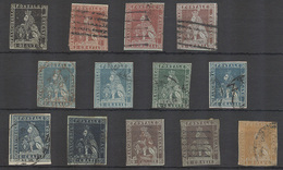 ITALIAN STATES - Tuscany. 1851-2. Lion Issue. Old Time Coll Group Mixed Cond Short Margins And Couple Doubtful Incl 1q B - Unclassified