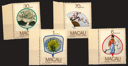 MACAU. 1987. Leques Da Regiao. Complete U/mint Set Of 4 Values. (Af. 549/552). Border Margin. - Other & Unclassified