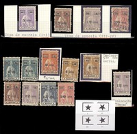 MACAU. 1931/33. Ceres With Tax Overprint. Papel Liso, Perf 12 X 11 1/2, Star Types (III - IV). Complete Mint Set + Varie - Altri & Non Classificati