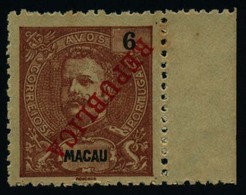 MACAU. 1913. LOCAL Overprint 6 Avo Red Red Brown Mint Margin Of Sheet Inverted Ovptd Rep. XF And Perfect Condition (Yang - Altri & Non Classificati
