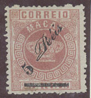 MACAU. 1885. Af 11a (x). 5rs / 25rs Rose Perf 12 1/2 Thick Bar With Acdent Well Centered. Fine Crown Stamp. - Autres & Non Classés