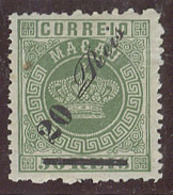 MACAU. 1885. Af 14 (x). 20rs / 50rs Green Perf 12 1/2 Well Centered. Nice Crown Issue Stamp. - Altri & Non Classificati