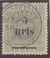 MACAU. 1887. Af 24º. 5r / 80r Grey Perfect Centering "R" With Line Perf 13 1/2 Cds 17 SP 87. XF. - Altri & Non Classificati