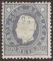 MACAU. 1887. Af 40º. 200rs Grey Blue Perf 12 1/2. Fine Used. - Autres & Non Classés