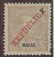 MACAU. 1911. Lisbon Rep. Choi 153a (x) 4a Tijolo Perf 11 1/2. VF. - Other & Unclassified