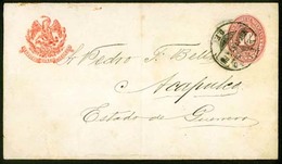 MEXICO. 1891. Mexico / Acapulco. 10cts Numeral Stat.envelope. Scarce Pacific Destination. - Mexico