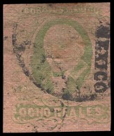 MEXICO. Sc 12º. 1861 8rs Green/red Brown. Mexico Name Cds. Fine. Sc'04:$175,00. - Mexiko