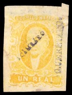 MEXICO. Sc. 2, Used. 1856. 1 Rl Yellow, Wide Setting, Large Margins All Around. Queretaro District Name, Cancelled Small - Mexico
