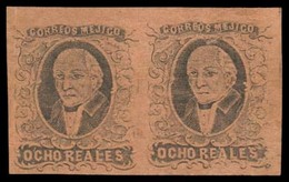 MEXICO. Sc. 11* (2). 1861 8rs Black/buff. No District Name. Horizontal Mint Pair. Large Margins. Excellent Condition. Me - Mexique