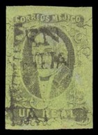 MEXICO. Sc. 7º. 1861. 1rl Black/green, Good Margins. TLAPUJAHUA District Name, Bottom To Top, Positioning At Left, Doubl - Mexiko