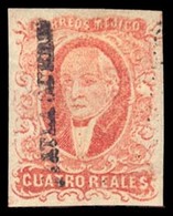 MEXICO. Sc. 4*. 1856 4rs Red, Mint No Gum. Very Good Margins All Around. TIXTLA GUERRERO District Name, Bottom To Top Al - Mexiko