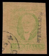 MEXICO. Sc. 12º. 1861. 8rs Green/red Brown. Superb CORNER OF SHEET Copy. Large Margins. Veracruz District Name + Oval Ca - Mexico