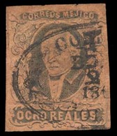 MEXICO. Sc. 11º. 1861. 8rs Black/red Brown, Very Good Margins, Natural Paper Fold, COLIMA District Name, Oval Cancel. Me - Messico