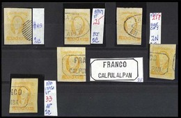 MEXICO. Sc. 2º (6). 1856 1rl Yellow. No Name. 6 Different Stamps With Cancels Including Apam (2), Calpulalpan (2) And Ot - Mexico