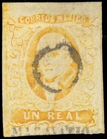 MEXICO. Sc. 2º. 1856 1rl Pale Yellow, Good Margins, Maravatio District. Positioned Horizontal At Bottom, Central Small " - Mexico