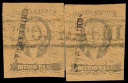 MEXICO. Sc. 6º. 1861 1/2 Buff, Large Margins X 2. Chihuahua District With BATOSEGACHIC Complete Cancel Straightline (xxx - Messico