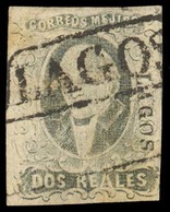MEXICO. Sc. 8º. 1861 2rs Black / Pink. Lagos District With Box Cancel Sch. 664. Fine And Quite Scarce Item. - Messico