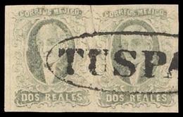 MEXICO. Sc. 8cº (2). 1861. 2rs Black / Pink, Horizontal Pair, Large Margins, No District Name (TUXPAN), With Oval Cancel - Mexico