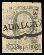 MEXICO. Sc. 8º. 1861 2rs Black / Pink, Good Margins. SLP "Guadalcazar" (xxx) Cancel. Sch. 1493. Unrecorded In This Early - Mexico
