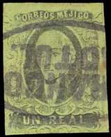 MEXICO. Sc. 7º. 1861 1rl Black / Green. MERIDA District Name, "MOTUL / Franco" In Oval. A Type Similar To Others Of Same - Mexico