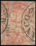MEXICO. Sc.25º. Third Period. 8 Rs Mexico Name, 237-1864 Cds Thin Red, Otherwise Very Fine Appearance. Scarce - Mexico