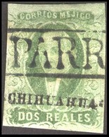 MEXICO. Sc. 3º. 1856. 2rs, Good Margins, CHIHUAHUA Name "PARRAL" Box Cancel.A Beauty. XF. - Messico