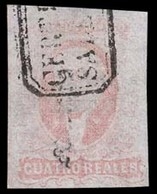 MEXICO. Sc 45º. 4 Rs Rose Pink Gothic Name Positioned At Center Of Stamp, CERTIFICADO Box Date Cancel (xxx / RR). XF. - Mexico