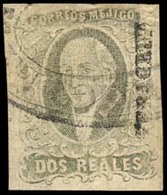 MEXICO. 1867. VERACRUZ PROVISIONAL. 2rs Black / Pink. Veracruz Name, Very Good Margins, Oval Franco En CORDOVA Cancel. S - Messico