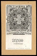 MEXICO. C. 1900's. Proof. ABN. Banco Nacional De Mexico. 2 Pesos 50 C. 25 Shares. Black Essay White Paper (chalky) On Th - Mexico