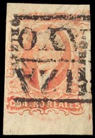 MEXICO. 4rs Red. ORIZAVA DOUBLE Name + Box Cancel. Large Box. Most Unusual District Applied Twice. - Mexico