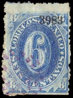 MEXICO. 6c Blue. 3983. No Name. Violet Dots. Scarce Plus. - Messico