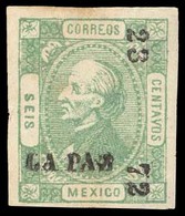 MEXICO. 6c Green. Imperf. La Paz Name. 23 - 72. Large Margins. (NF 87 ). A Scarce District. Nice Stamp. SC 93. - Messico