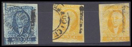 MEXICO. Sc1º/2º (x2). CUERNAVACA District. 1/2rl And 1rl (x2). With Diff Name Positions Up / Down. Scarce Fine Trio. - Messico