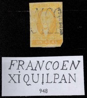 MEXICO. Sc 2º. MORELIA District. 1rl "Franco En / XIQUILPAN" (xxx). Sch 948. Very Scarce Postmark. (15 Points). - Messico