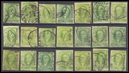 MEXICO. Sc 3º (x21). 2rs Green 1856. MEXICO District (several Type Names). Cds. 21 Stamps And 21 Shades. Mostly Fine. So - Messico