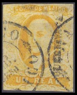 MEXICO. Sc 2º. 1856 1rl. Yellow, Narrow Setting, Cuernavaca Name, Cancelled "Franco / Mexico" (xx) Cds. Scarce OUT OF DI - Mexico