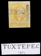 MEXICO. Sc 2º. VERACRUZ District. 1rl Straightline "TUXTEPEC" (xx) (RRR) Sch 1815. Unrecorded Usage In This Issue By Sch - Mexique