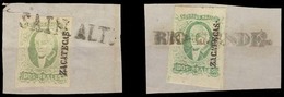 MEXICO. Sc 3ºb. ZACATECAS District. 2rs Emerald, Both Wide Setting On Piece With Superb Complete Cancels "SAIN ALTO" (Sc - Messico