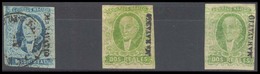 MEXICO. Sc 1º/3º. MARAVATIO District. 1/2rl Blue Used, And 2rs Green Mint, Two Stamps, Diff Shades And Diff Name Letters - Messico